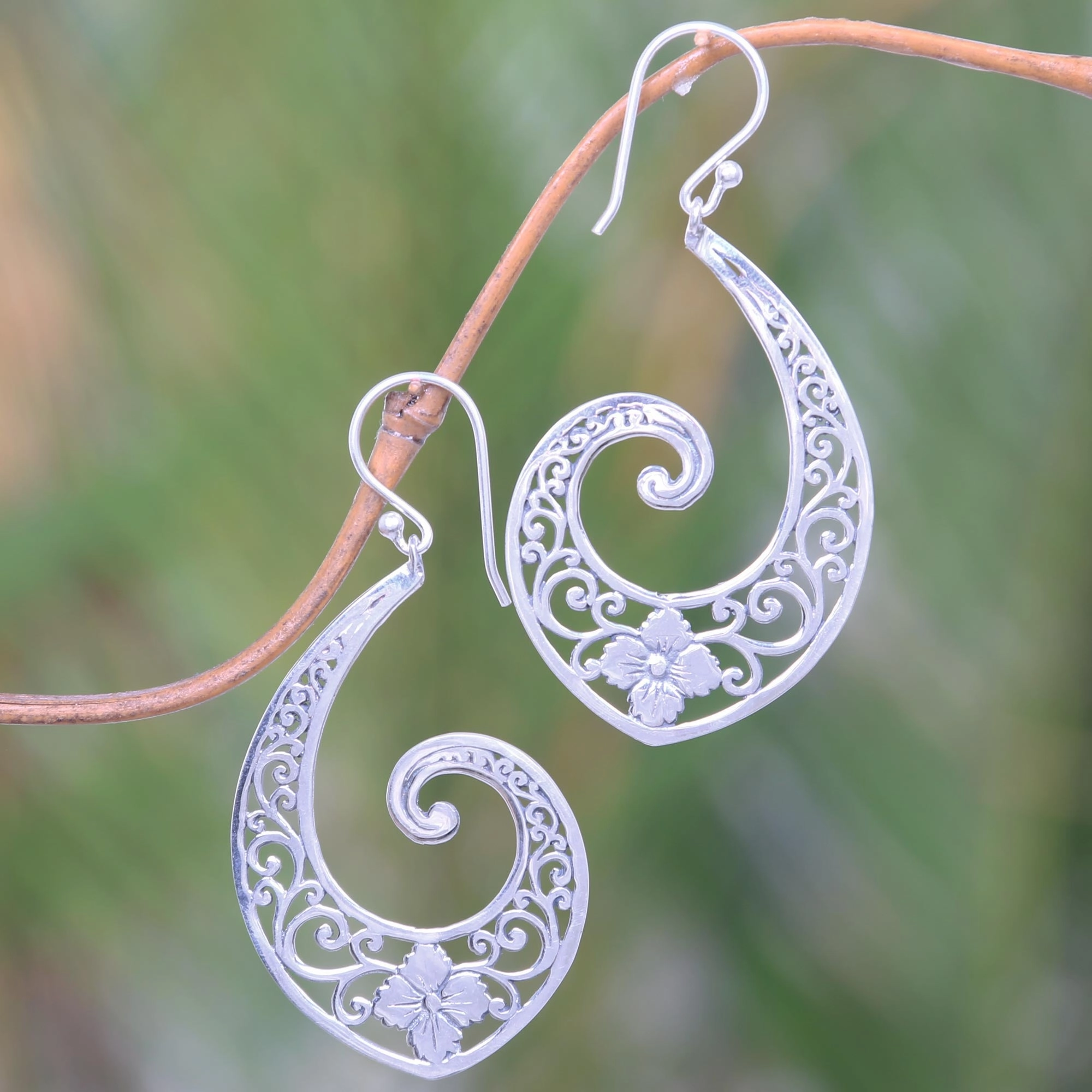 Fern Beauty Silver Dangle Earrings