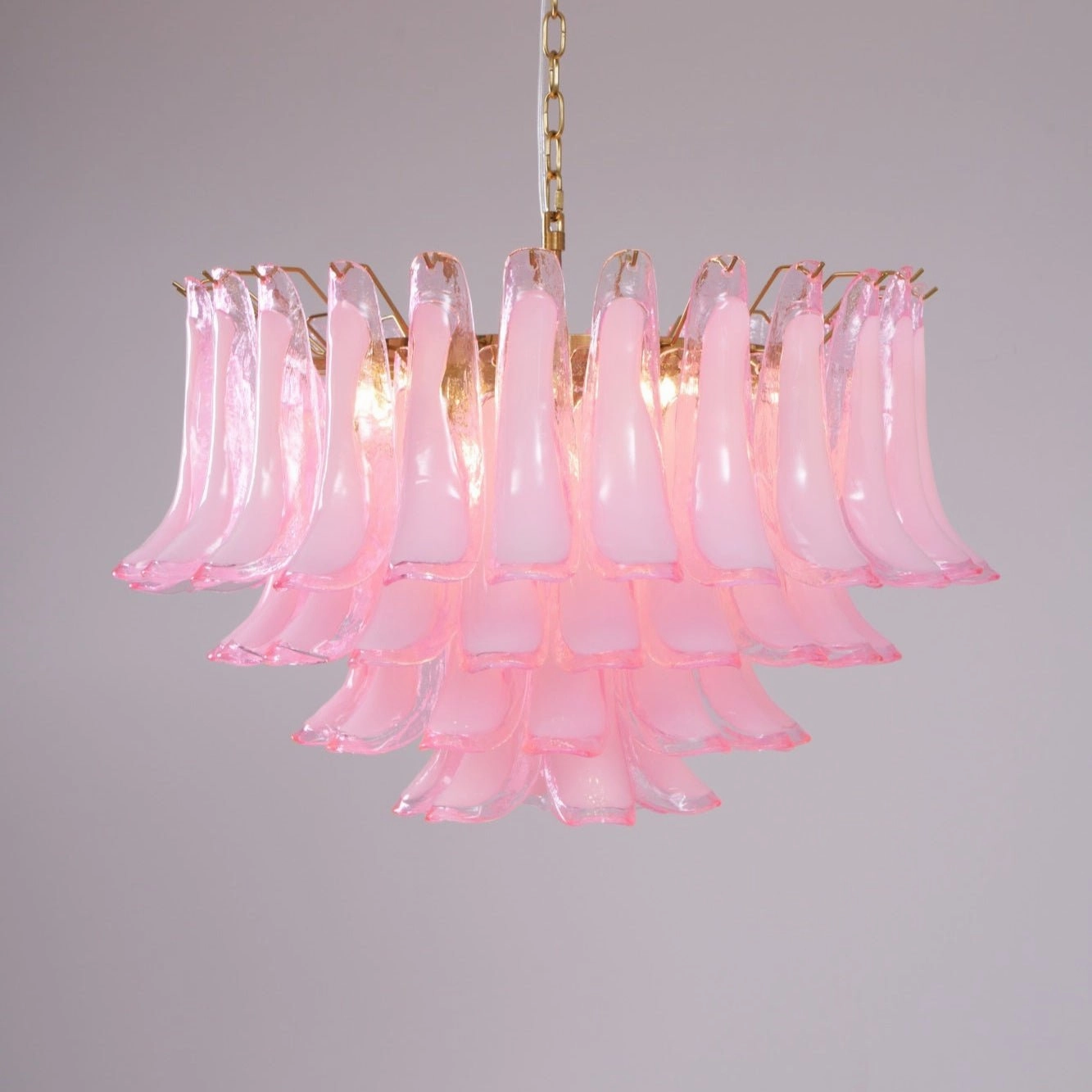 Fiora Pink Glass Chandelier