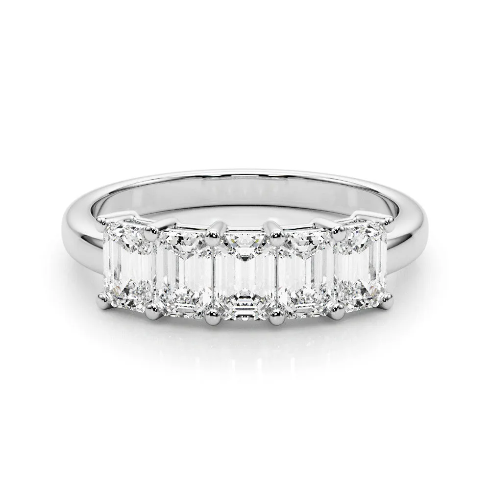 Five Stone 2.0 ct. Emerald Diamond Wedding Ring