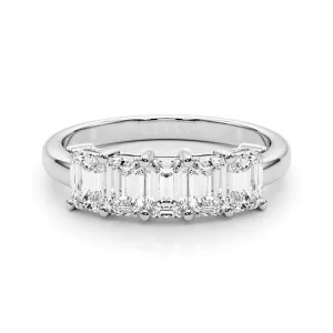 Five Stone 2.0 ct. Emerald Diamond Wedding Ring