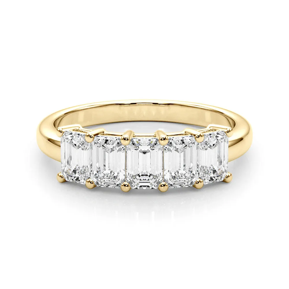 Five Stone 2.0 ct. Emerald Diamond Wedding Ring