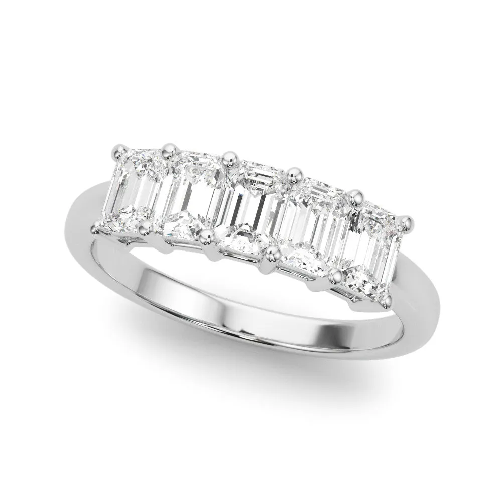 Five Stone 2.0 ct. Emerald Diamond Wedding Ring