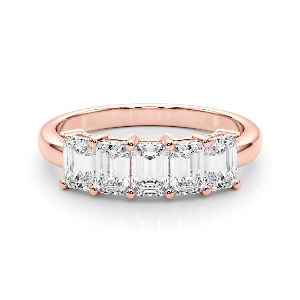 Five Stone 2.0 ct. Emerald Diamond Wedding Ring