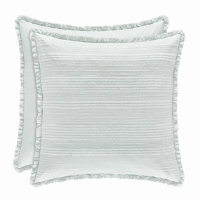 Five Queens Court Hattie Quilted Euro Sham with Ruffle Flange pillowcases,cotton pillow covers,bed linen
