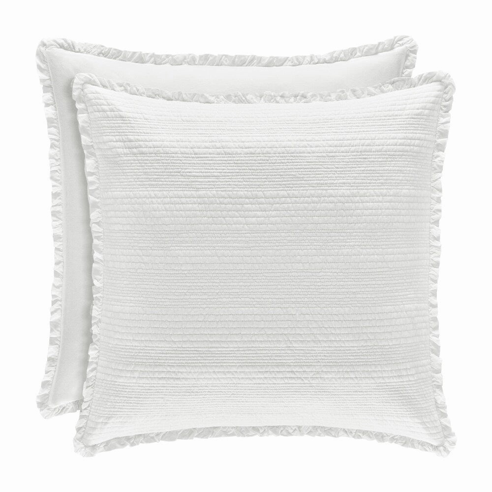 Five Queens Court Hattie Quilted Euro Sham with Ruffle Flange
