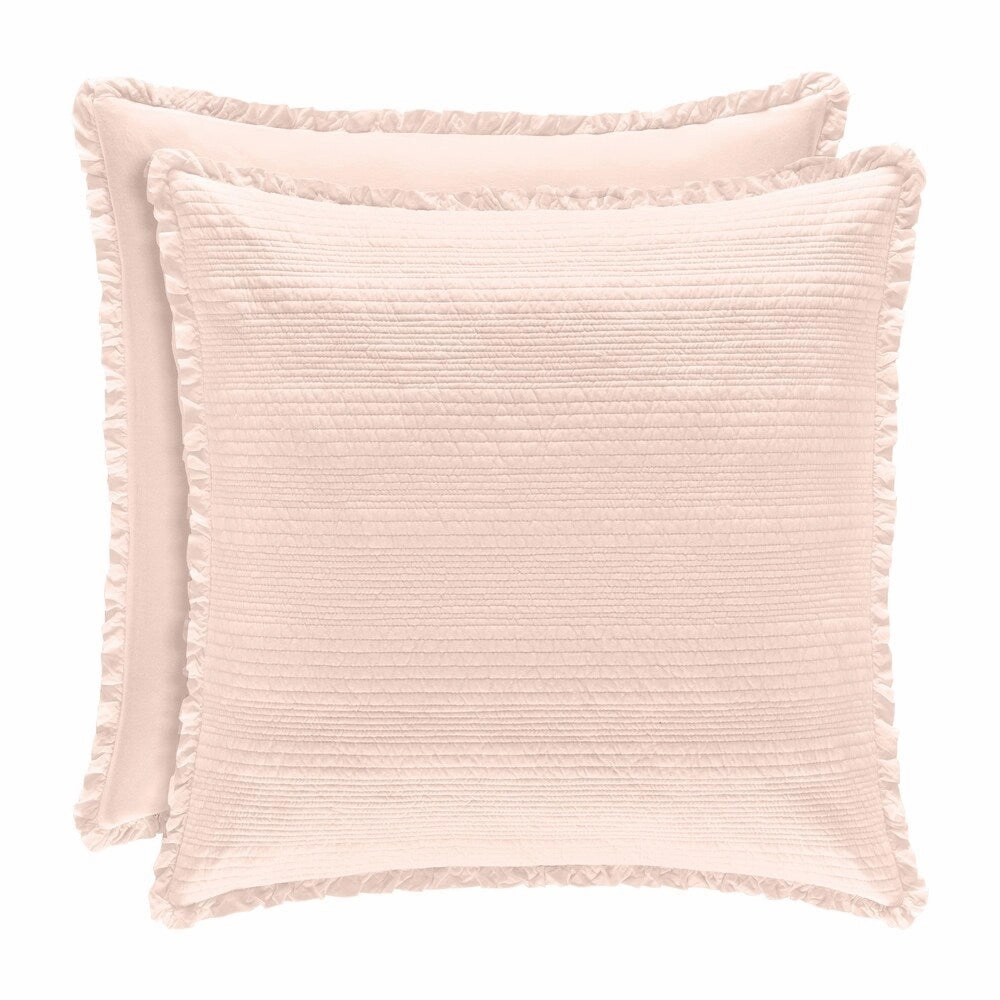 Five Queens Court Hattie Quilted Euro Sham with Ruffle Flange