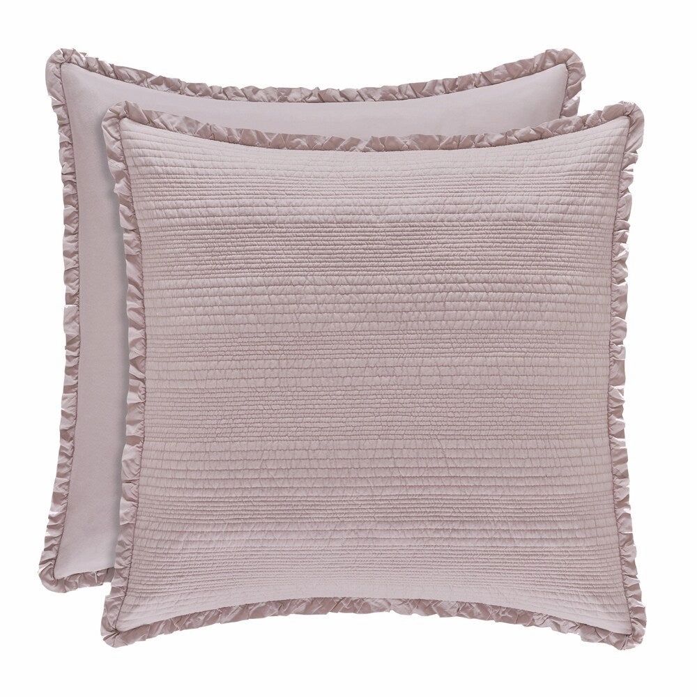 Five Queens Court Hattie Quilted Euro Sham with Ruffle Flange
