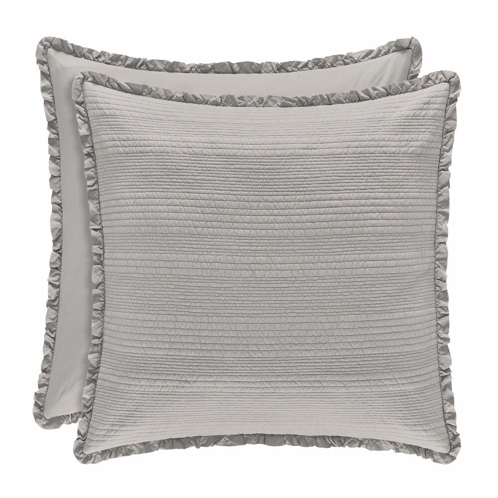 Five Queens Court Hattie Quilted Euro Sham with Ruffle Flange