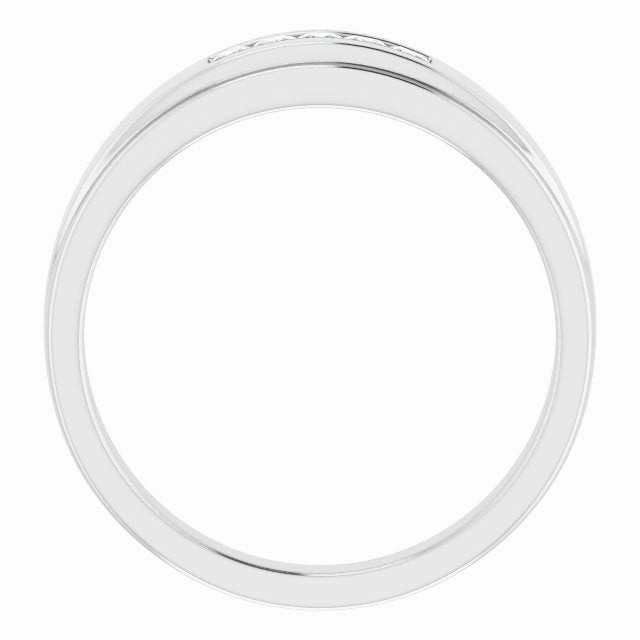 Five Stone Channel set Princess Diamond Men's Ring