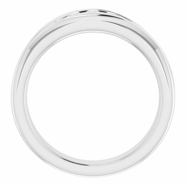 Five Stone Channel Set Round Diamond Men's Ring Infinity Style