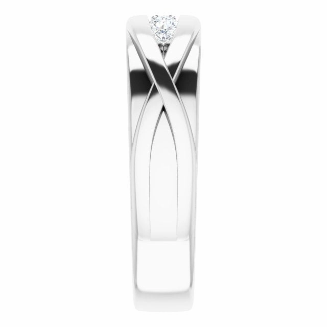 Five Stone Channel Set Round Diamond Men's Ring Infinity Style