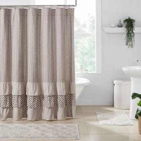 Fleurette Ruffled Shower Curtain Lighting,Lamps Fixtures