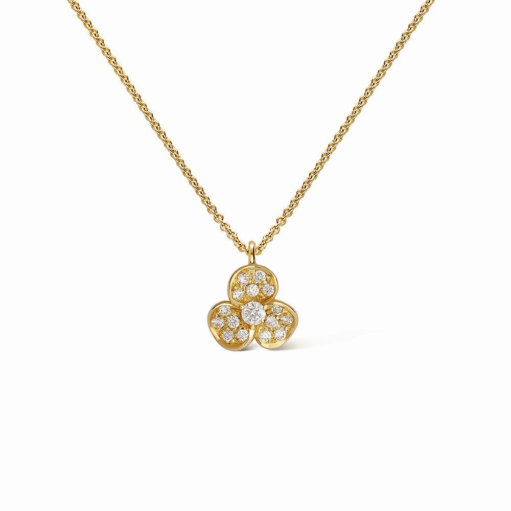 Flora 0.17ct Diamond Yellow Gold Necklace