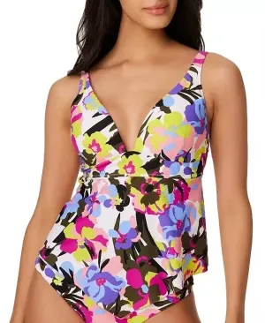Floral Paradise Tankini Top In Multi