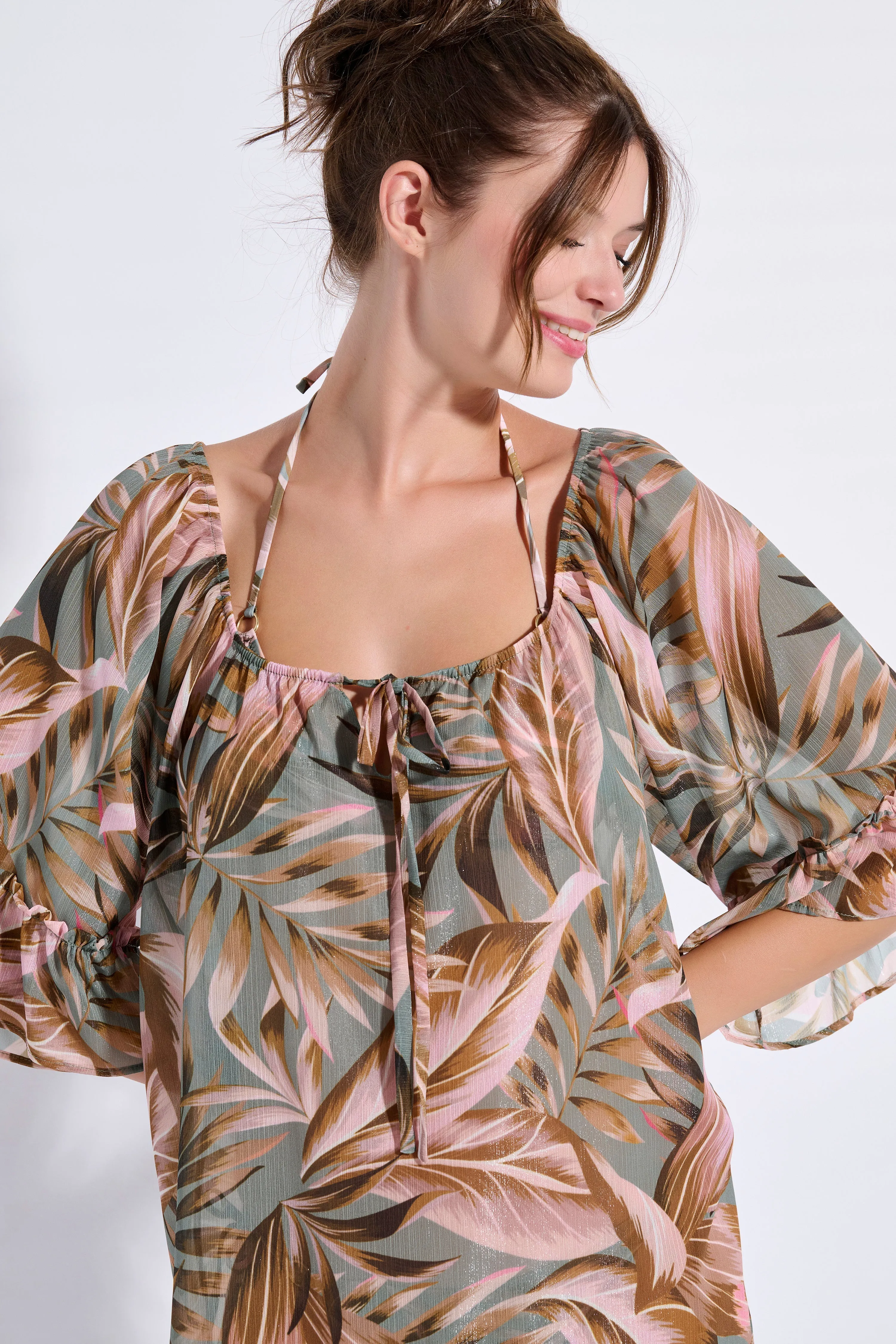 Floral Ruffle Kaftan (8071)