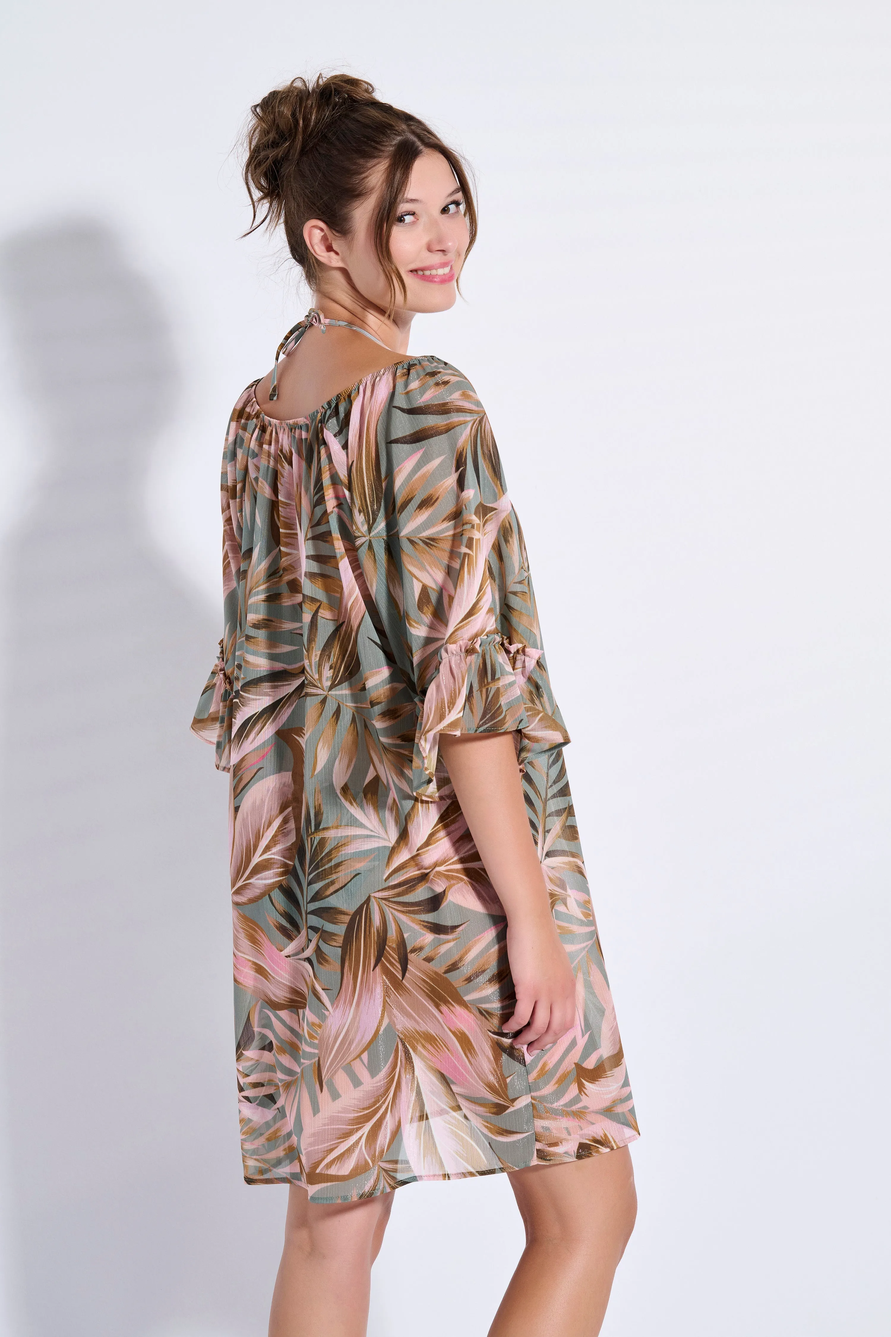 Floral Ruffle Kaftan (8071)
