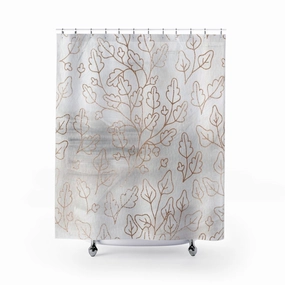 Floral Boho Shower Curtain |  Beige Cream Grey | One Line Art Lighting,Home Lighting