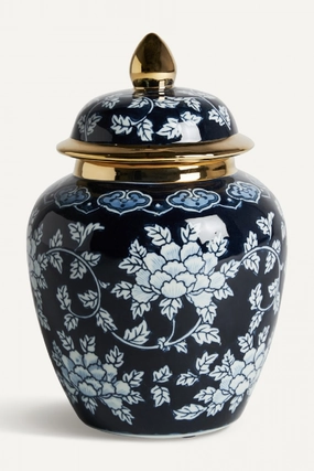 Floral Ceramic Lidded Jar | Vical Home Zuri Vase,Glass Vase