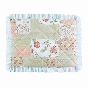 Floral Patchwork Triple Ruffle Diamond Quilted Pillow Sham pillowcases,cotton pillow covers,bed linen