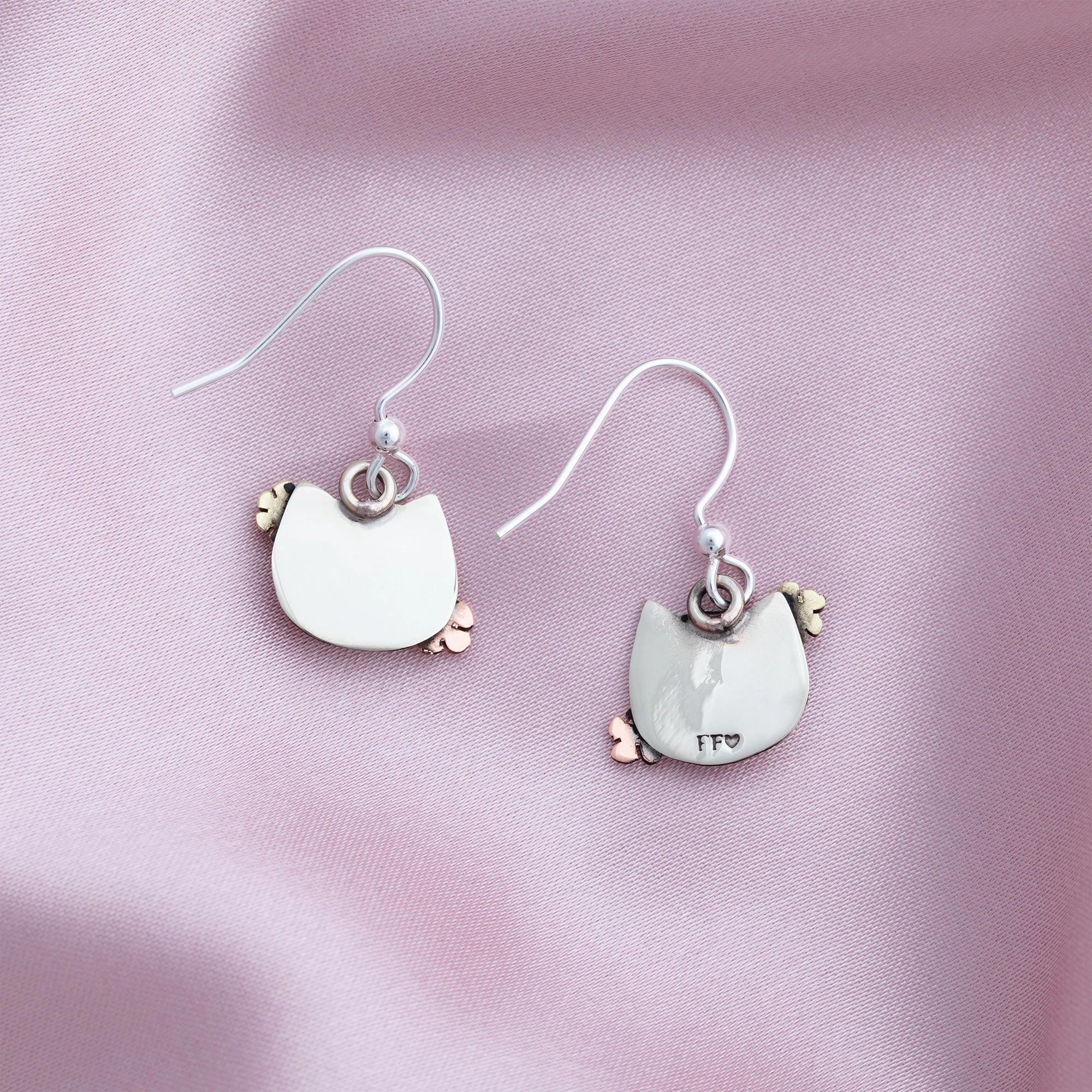 Floral Pet Mixed Metal Earrings