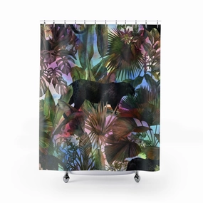 Floral Shower Curtain | Colorful Jungle Tropical Curtain Lighting,Home Lighting