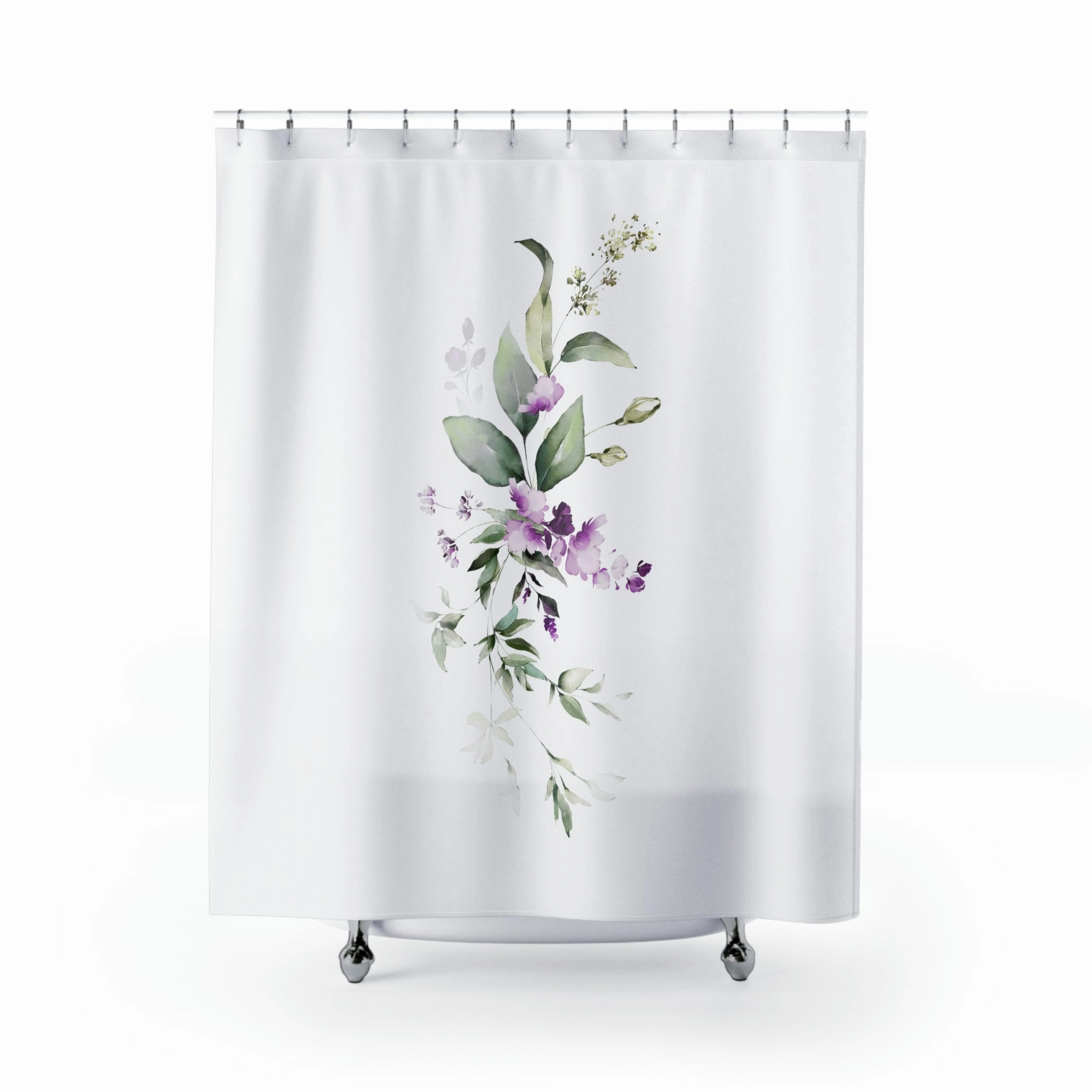 Floral shower curtain | Purple Lavender Lighting,Home Lighting