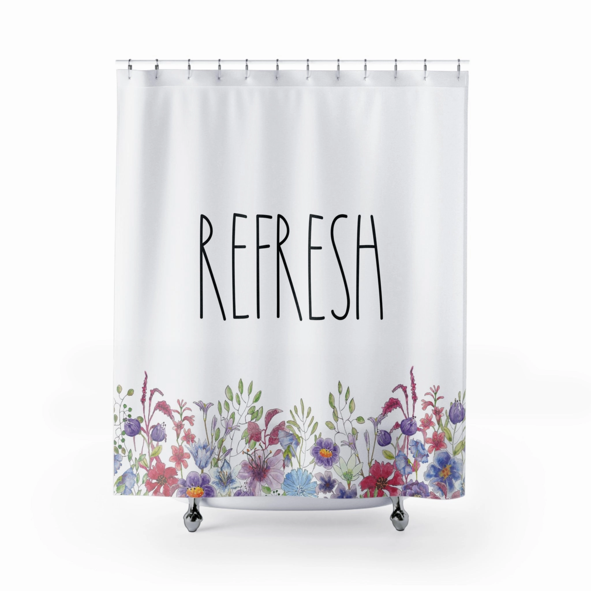 Floral Shower Curtain | Refresh Wild Florals Garden Lighting,Home Lighting