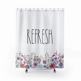 Floral Shower Curtain | Refresh Wild Florals Garden Lighting,Home Lighting