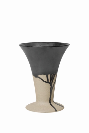 Flores Vase Sand/Black Vase,Flower Vase