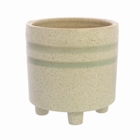 Fluorite Cachepot, Ceramic - Lrg - White, Teal