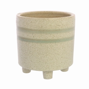 Fluorite Cachepot, Ceramic - Lrg - White, Teal Vase,Ceramic Vase