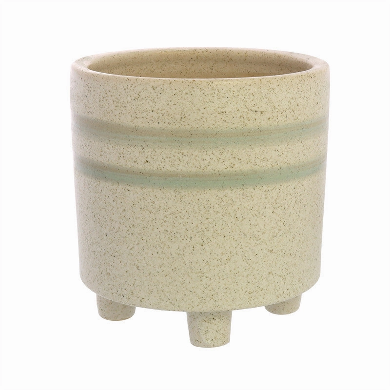 Fluorite Cachepot, Ceramic - Lrg - White, Teal Vase,Ceramic Vase