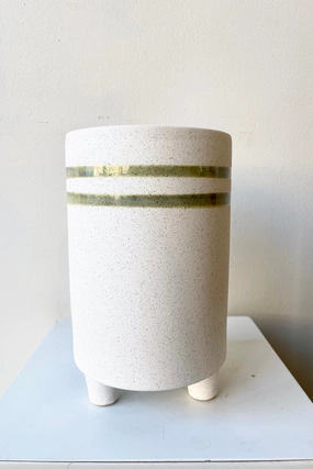 Fluorite Ceramic Cachepot Teal & White Tall Vase,Flower Vase