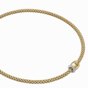 FOPE Solo Flex'it Necklace with Ornamental Clasp and Diamond Pav