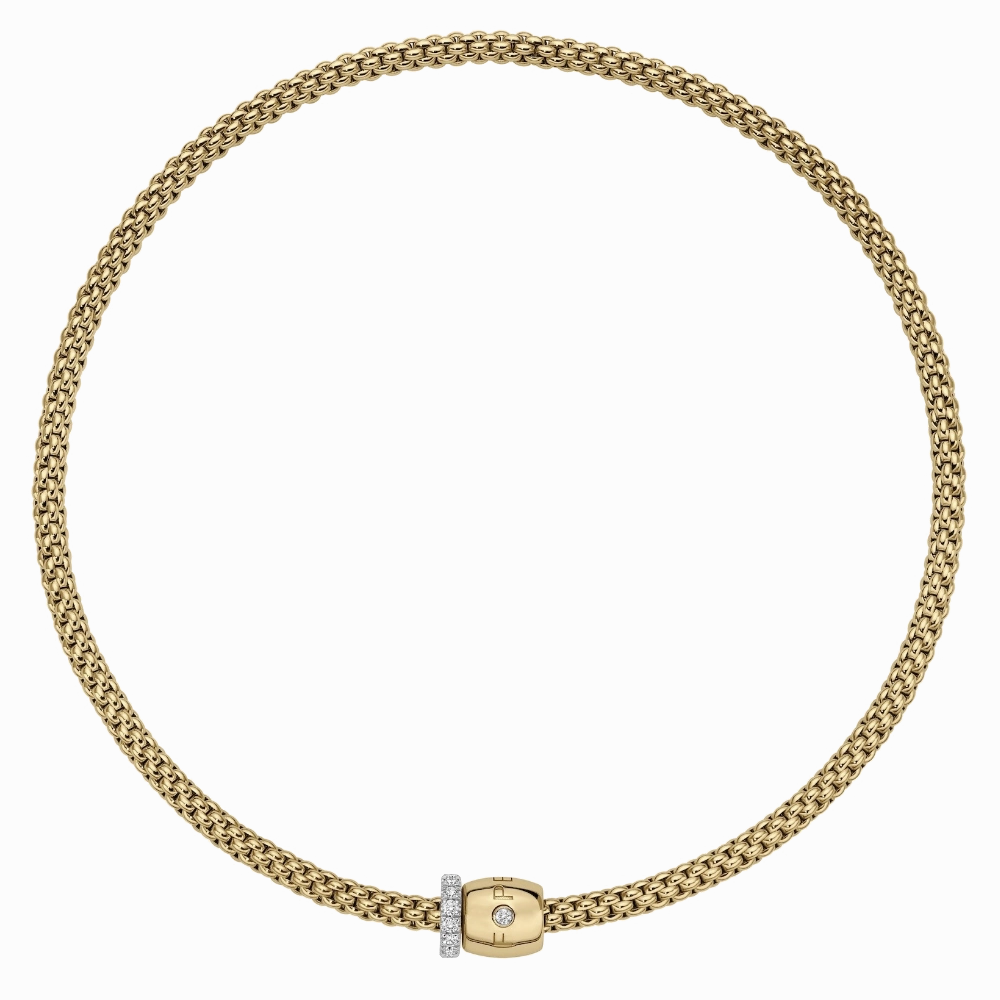 FOPE Solo Flex'it Necklace with Ornamental Clasp and Diamond Pav
