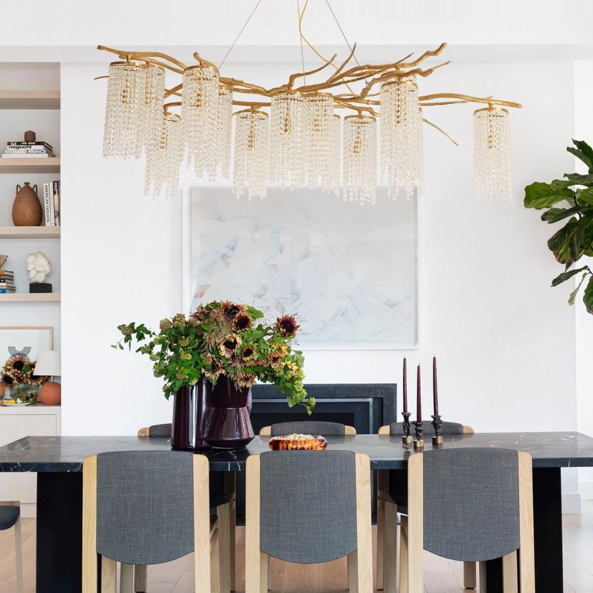 Forest Dawn Brass Chandelier