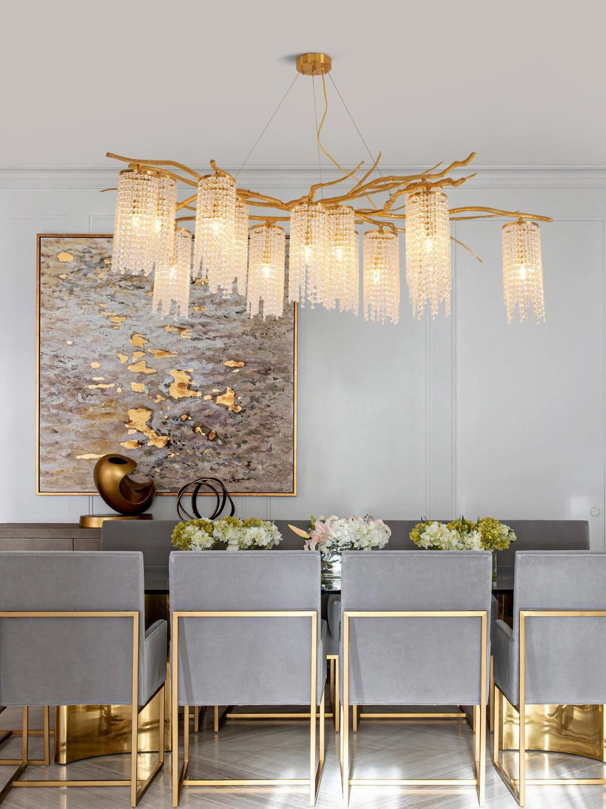 Forest Dawn Brass Chandelier
