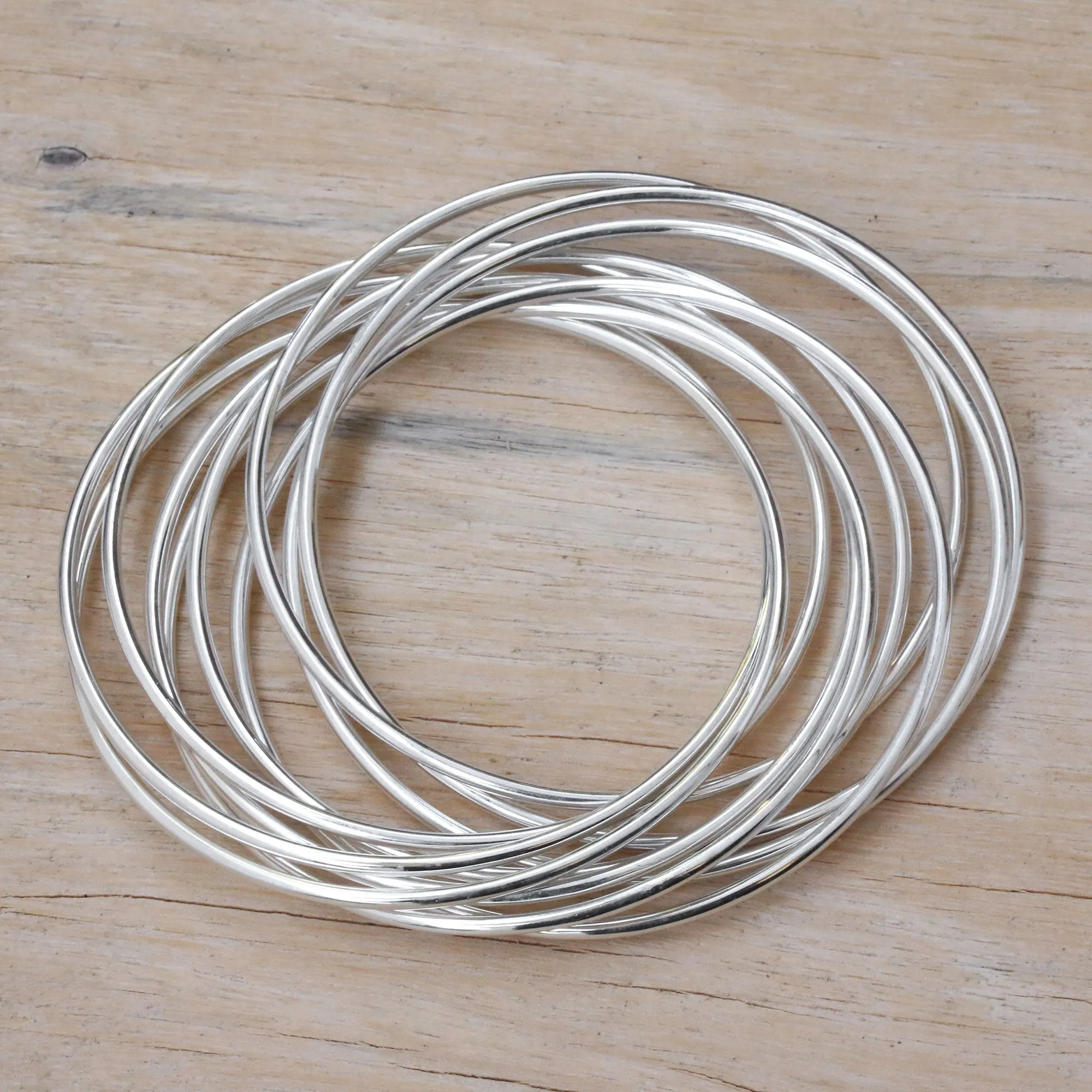 Fortified Union Sterling Silver Bangle Bracelet