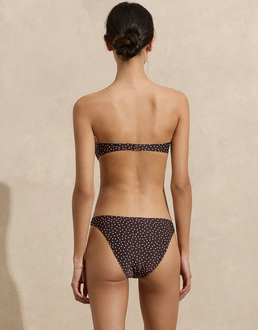 Freckle Ruched Underwired Bandeau Bikini Top