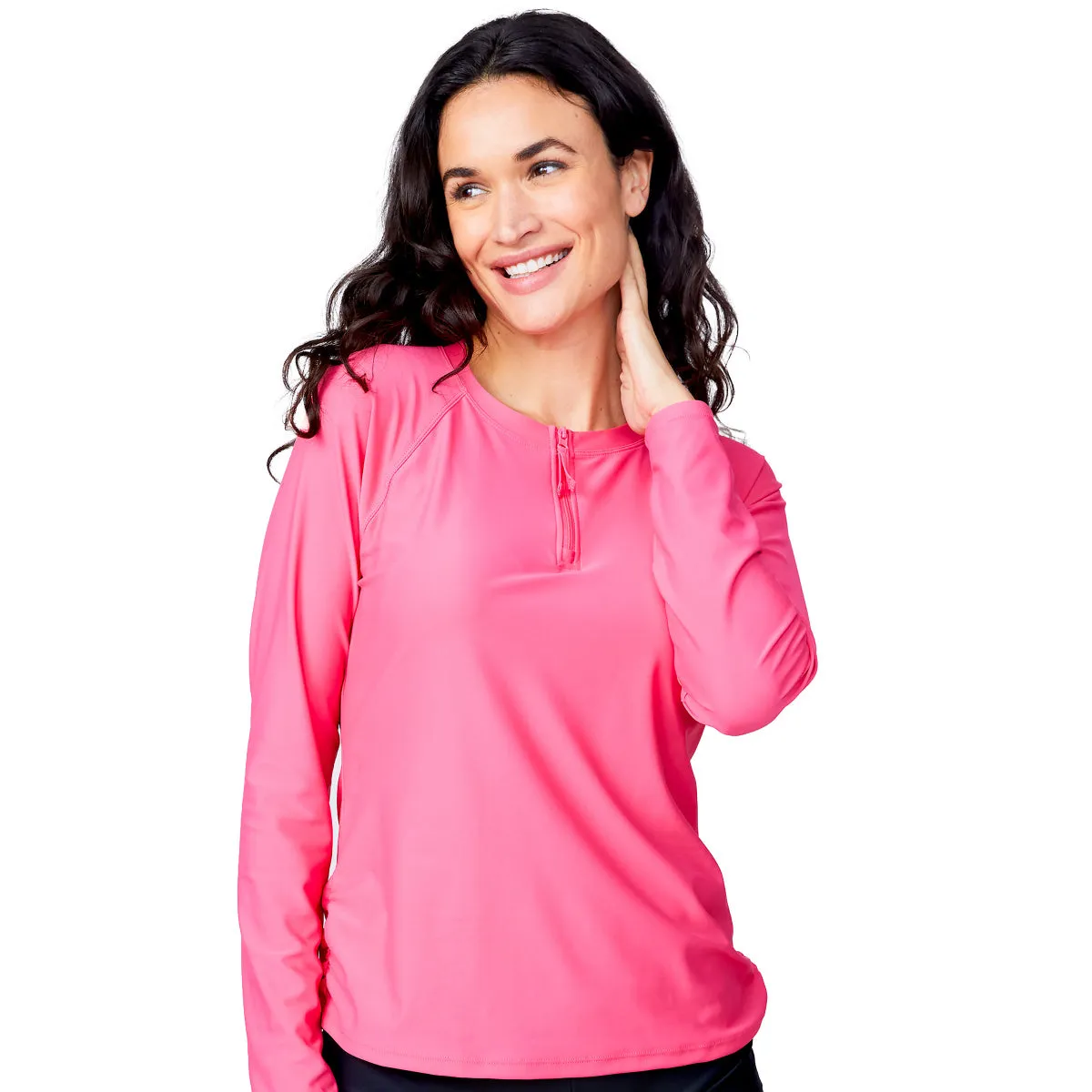 Free Country Women's Long Sleeve Zip Swim Shirt