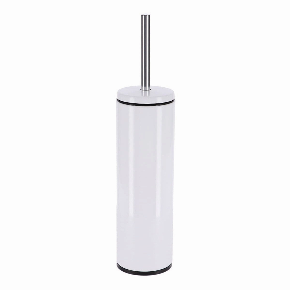 Freestanding Round Stainless Steel Toilet Brush and Holder Set - 15.8 inches H x 4" Diam