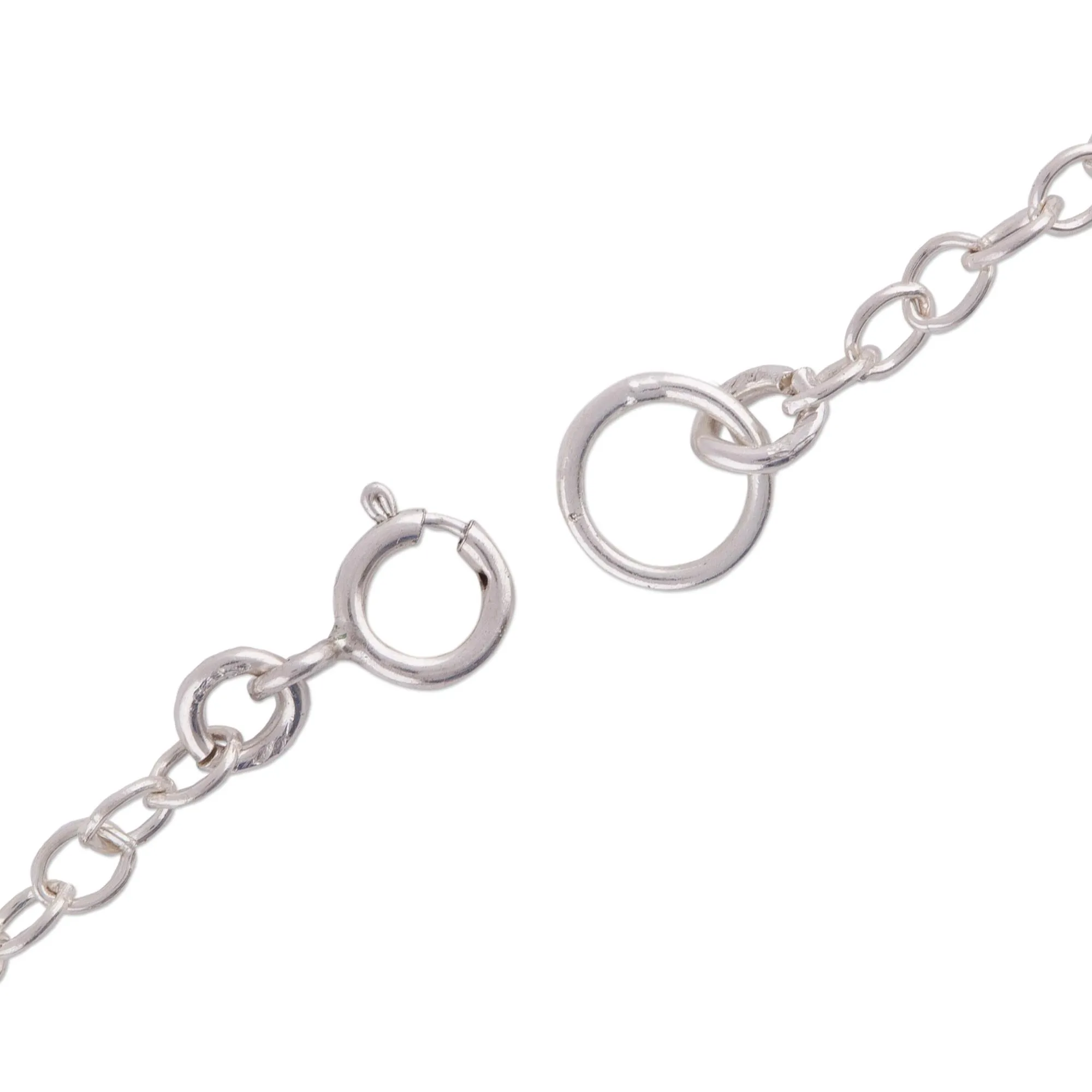 Fresh Walk Dangling Cultured Pearl and Sterling Silver Anklet from Peru