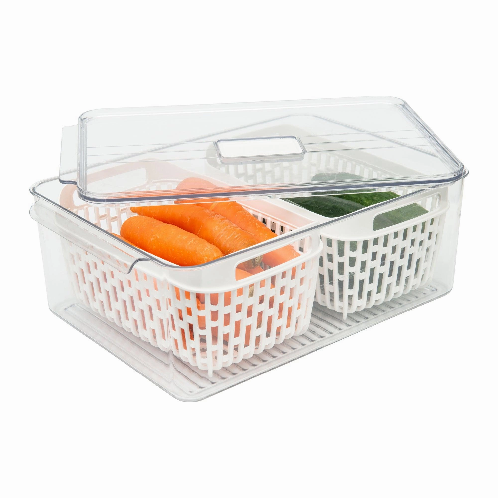 Fridge Storage Container with Basket (Double)