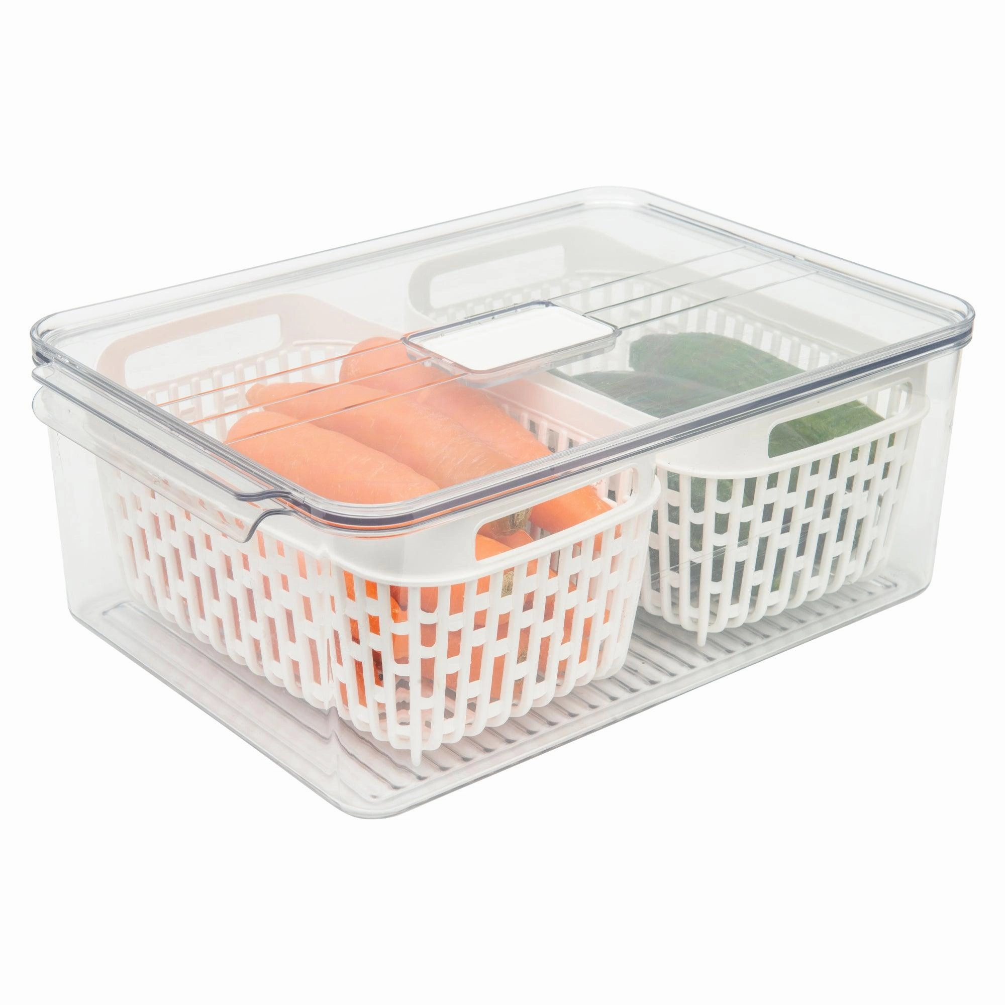 Fridge Storage Container with Basket (Double)
