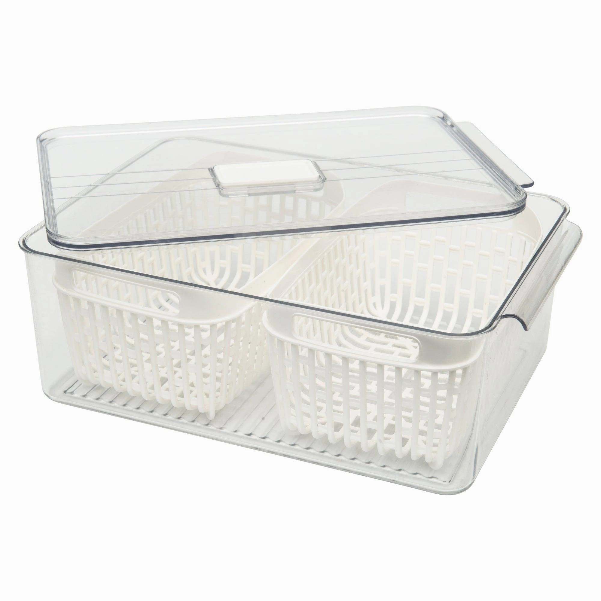 Fridge Storage Container with Basket (Double)