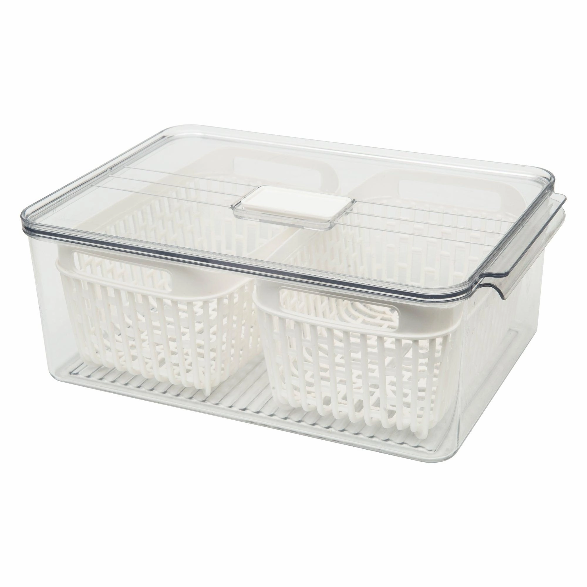 Fridge Storage Container with Basket (Double)