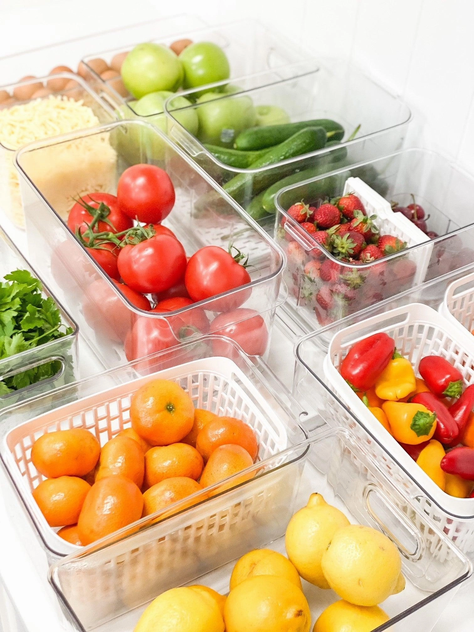 Fridge Storage Container with Basket (Double)