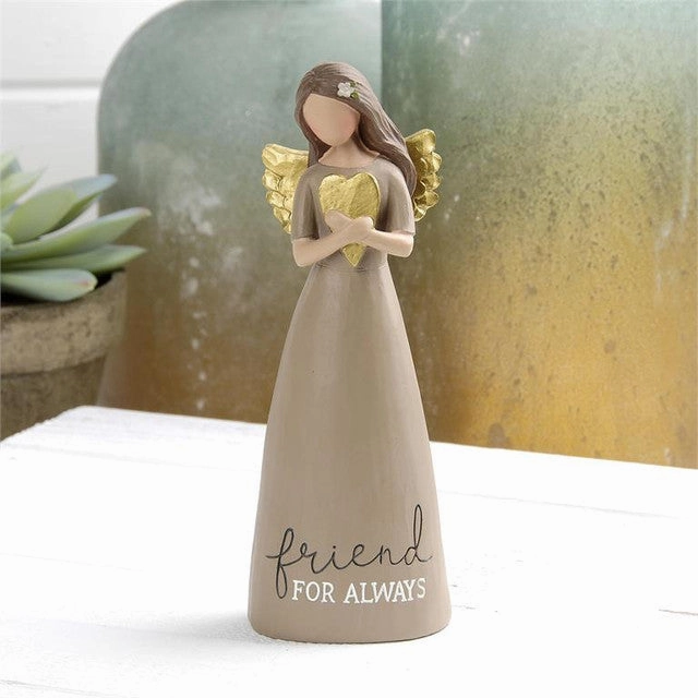 Friend For Always Angel with Gold Wings and Gold Heart Decorative Mirror,Home Decor Mirror
