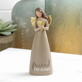 Friend For Always Angel with Gold Wings and Gold Heart Decorative Mirror,Home Decor Mirror