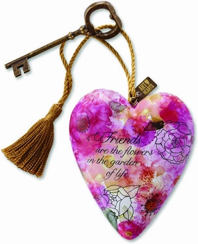 Friends Are Flowers in the Garden of Life Art Heart by Demdaco Decorative Mirror,Home Decor Mirror